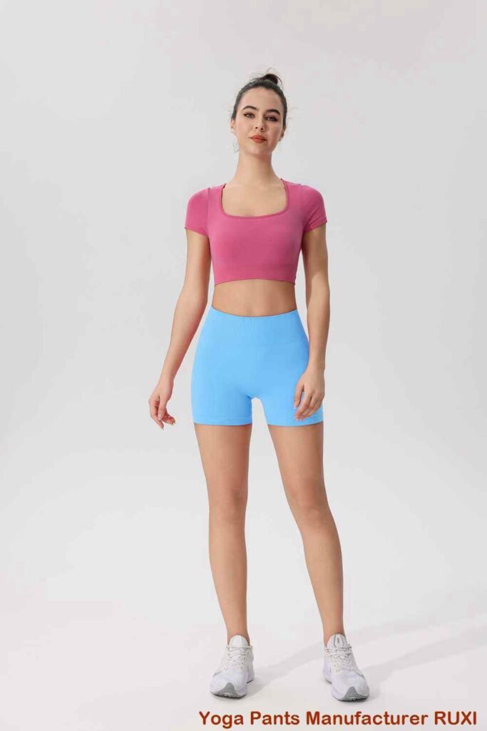 Calças de ioga de cintura alta sem costura RUXI pt109