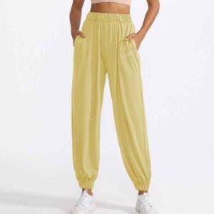 Calças de ioga lilás Activewear macio e elástico RUXI