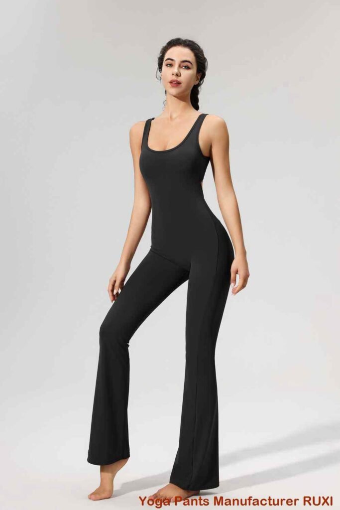 Calças de ioga com nervuras confortáveis ​​e elegantes