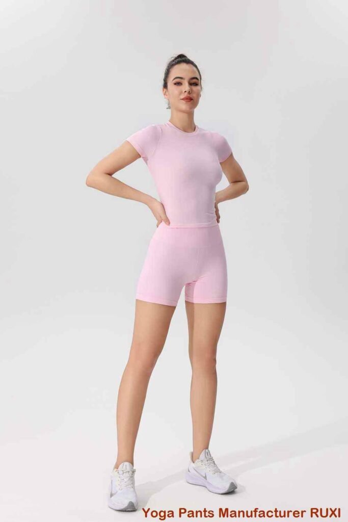 Shorts de corrida femininos com bolso para telefone RUXI