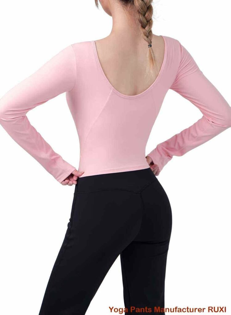 Tops de ioga de manga curta elegantes e confortáveis RUXI