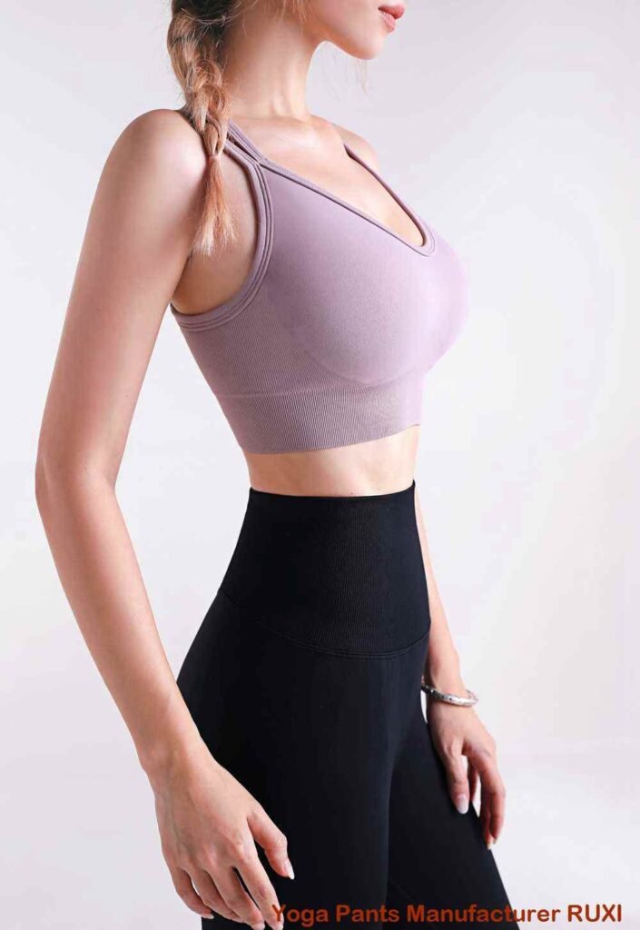 Shorts de corrida rosa feminino atlético à moda RUXI