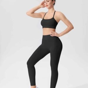 Leggings de cintura alta com fundo de sino para mulheres